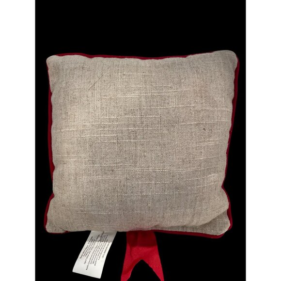 Vintage St. Nicholas Square Love You Deerly Decorative Pillow with Wreath & Bow - Picture 4 of 8